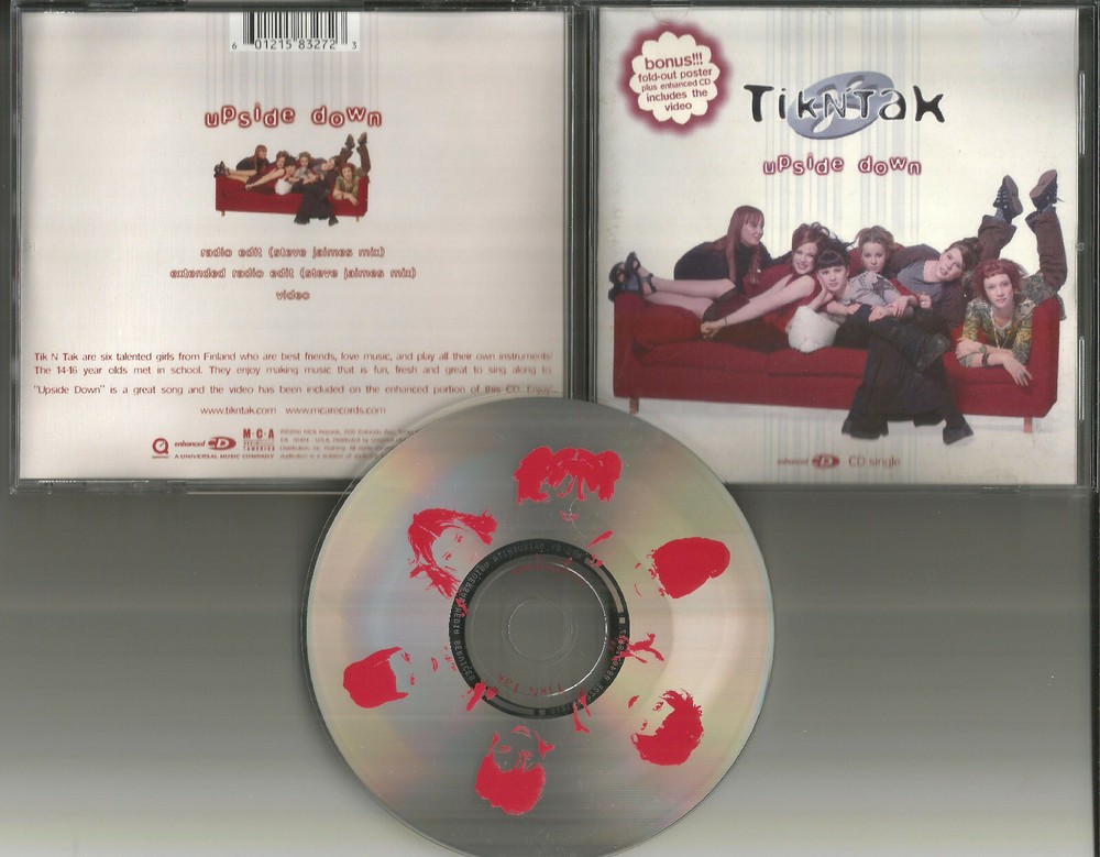 Dame TIK N TAK Upside down 3TRX w/ 2 RARE MIXES & VIDEO USA CD Single tiktak