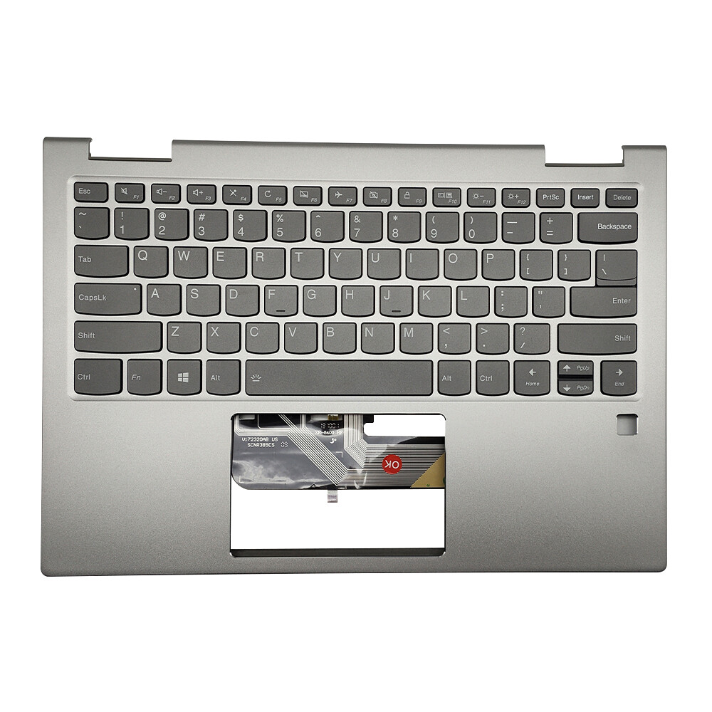 Palmrest Backlit Keyboard For Lenovo Yoga 730-13IKB 5CB0Q95936 Silver Upper Case