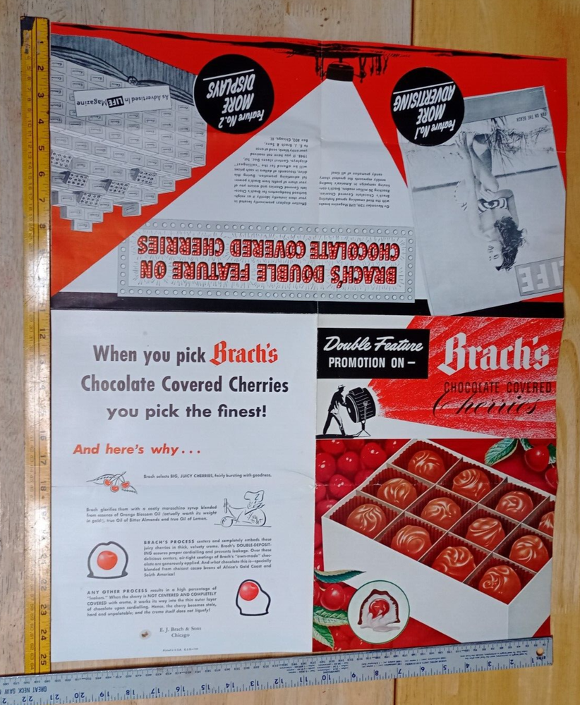 Vintage Brachs Candy Large 21x25 Inch Retro Advertisement