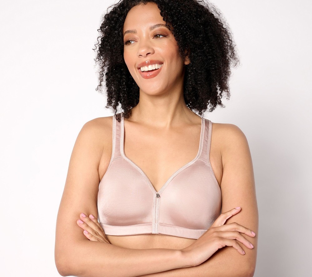 Breezies Women's Bra Sz 36C Signature Shine Unlined Wirefree Pink A639541