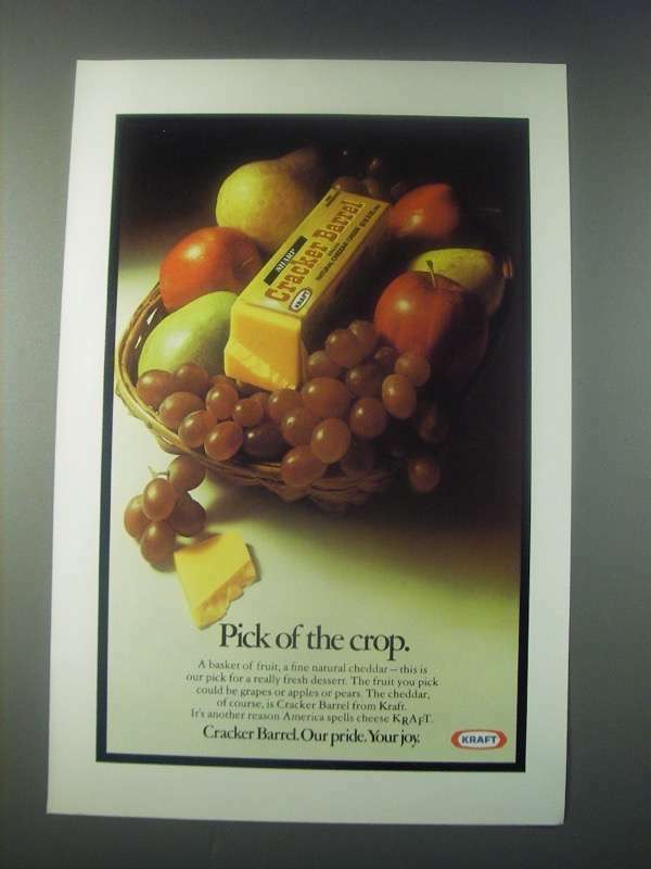 1978 Kraft Cracker Barrel Cheese Ad Pick of the Crop Vintage Print Ad