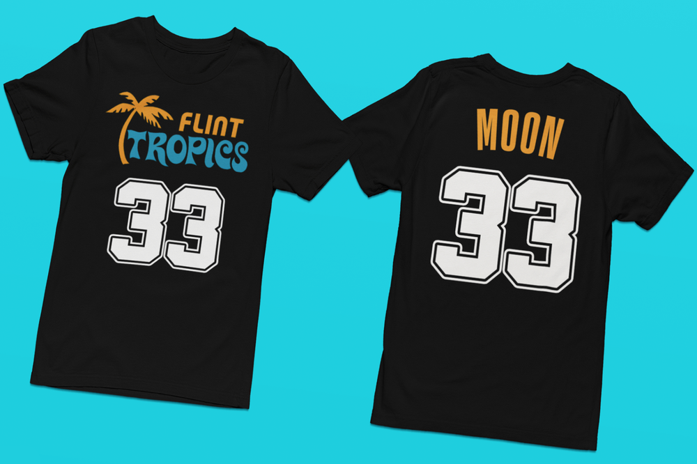 Jackie Moon Flint Tropics ABA BBall Jersey SemiPro Will Ferrell Premium T-Shirt-image
