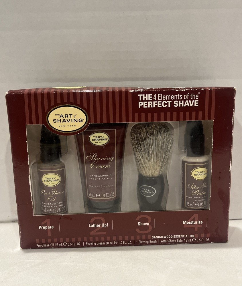 The Art of Shaving NY 4 Piece Starter Set Travel Size Sandalwood Essential Oil