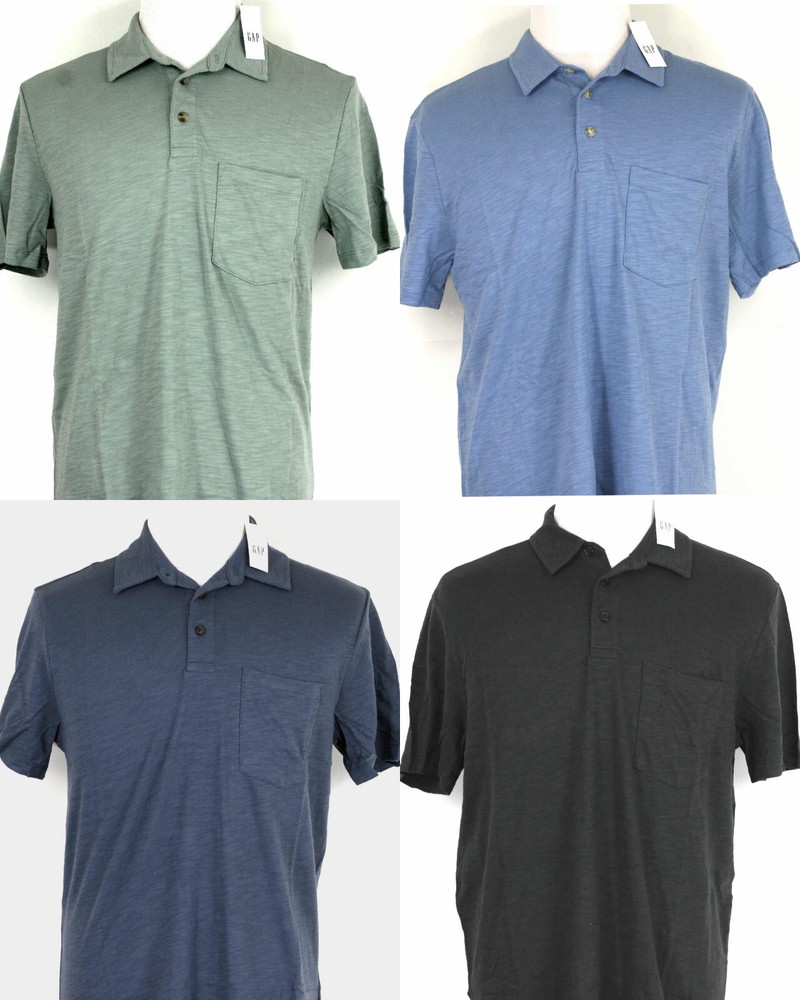 Gap Lived-In Slud Polo Shirt Short Sleeve Pocket 100% cotton