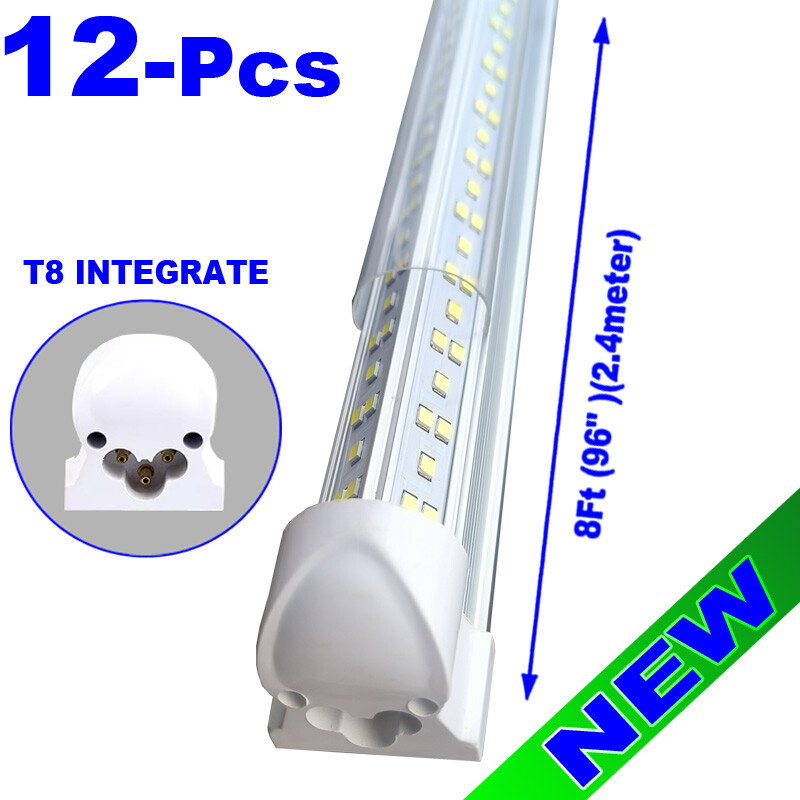 led shop light 8ft 144w led Strip Lights 12PC Cold White LED Garage Lights 12pc