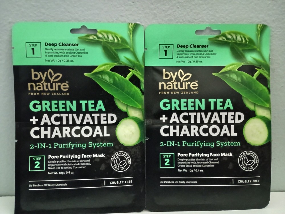 By Nature New Zealand Green Tea and Activated Charcoal 2-in-1 Mask Cleanser