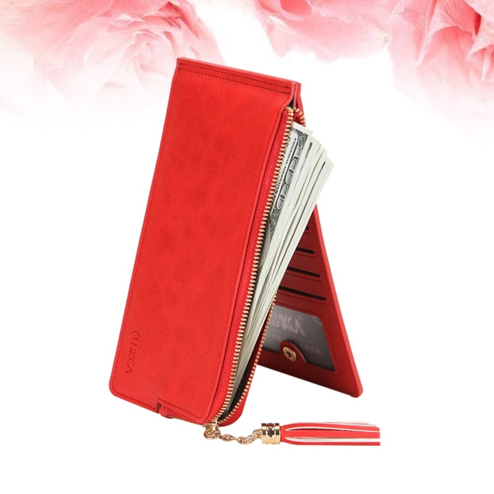 Women's Coin Purse Short Zipper Portable Travel Purse Fashion Fresh Tassels