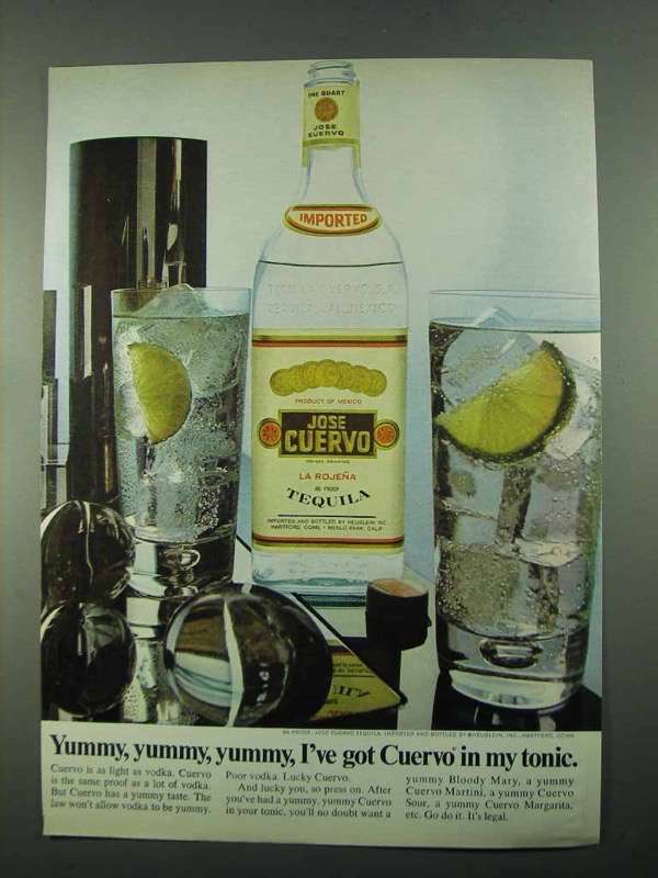 1969 Jose Cuervo Tequila Ad - Yummy, Yummy, Yummy