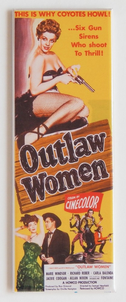 Outlaw Women FRIDGE MAGNET (1.5 x 4.5 inches) insert movie poster western