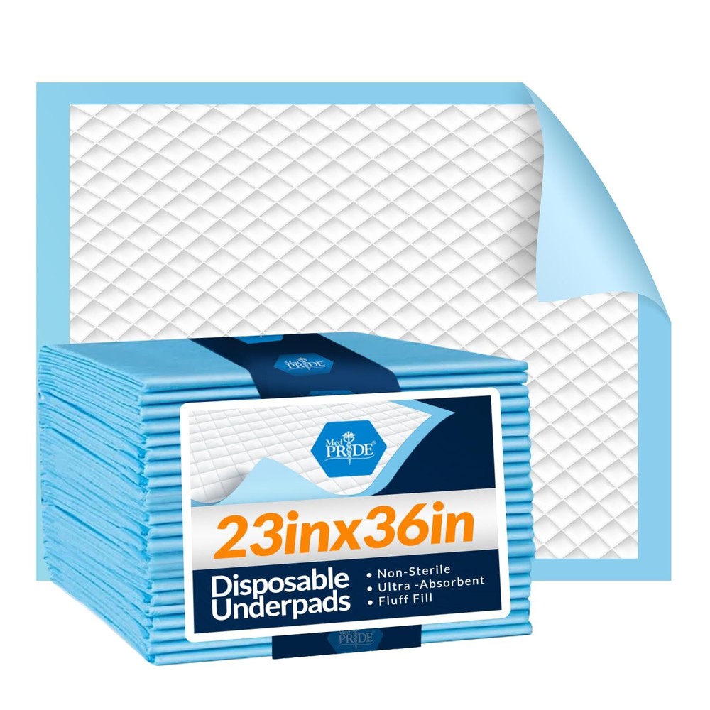 MED PRIDE Disposable Underpads 23'' X 36'' Incontinence Pads, Chux, Bed Covers,