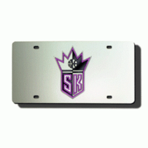 SACREMENTO KINGS LOGO NBA BASKETBALL SILVER LASER LICENSE PLATE MADE IN USA