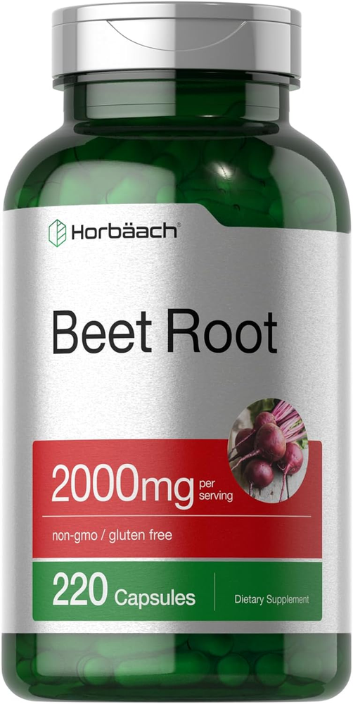 Beet Root Powder Capsules | 220 Pills | Herbal Extract | Non-Gmo, Gluten Free Su