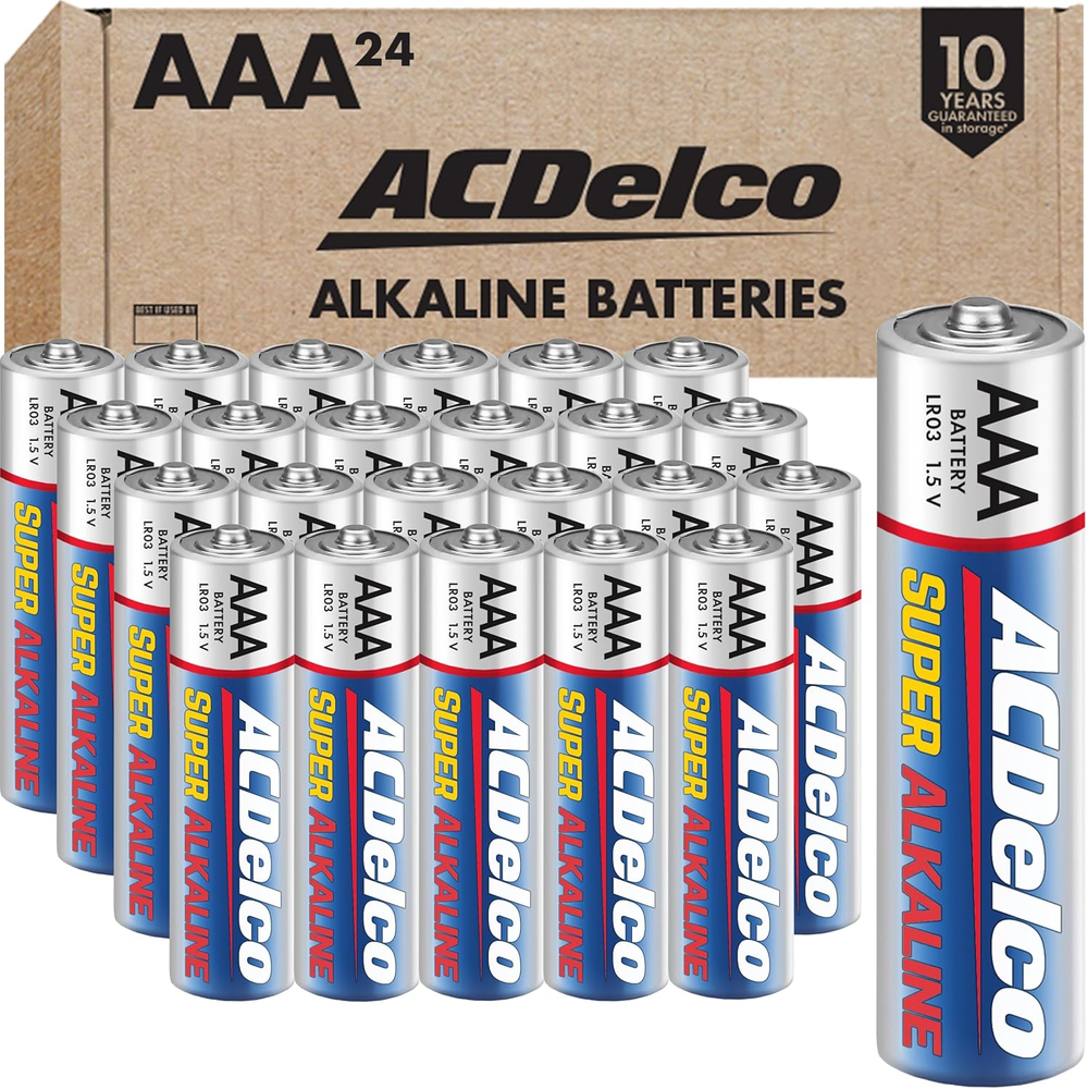 USA Acdelco Maximum Power Super Alkaline AAA Battery, 10-Year Shelf Life, Blue,