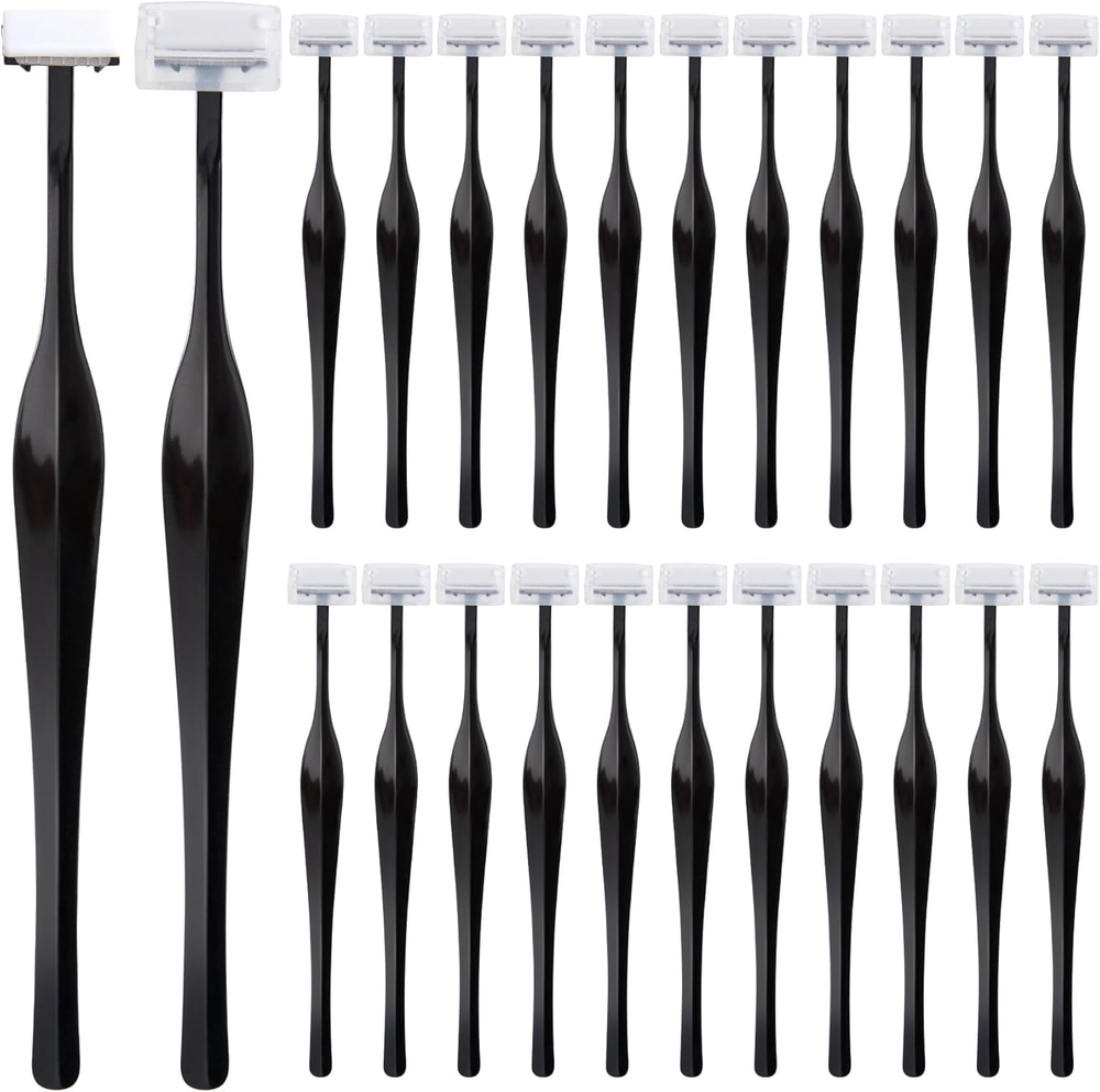 24 Pack Eyebrow Trimmer Razors - Stainless Steel Facial Shaver Kit for Women