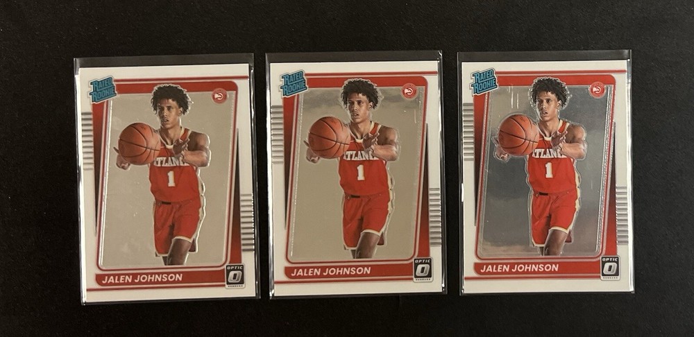 2021-22 Panini Donruss Optic Jalen Johnson #181 Rated Rookie Lot x3 Hawks R2
