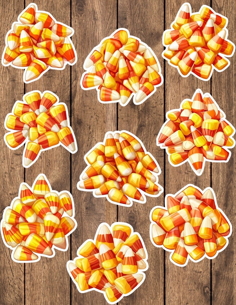 Candy Corn Pile Die Cut Vinyl Stickers Set Scrapbooking Laptop Waterbottle