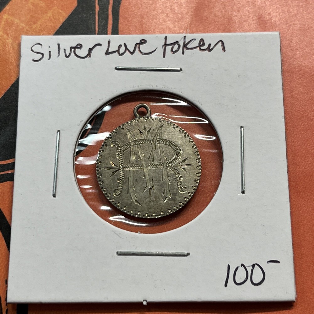 Silver Love Token Coin Engraved Initials Rare Collection