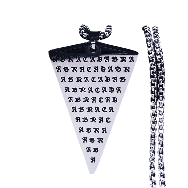 Talisman Abracadabra Necklace Pendant with Occult Thelema Symbolism Inspired by Aleister Crowley-image