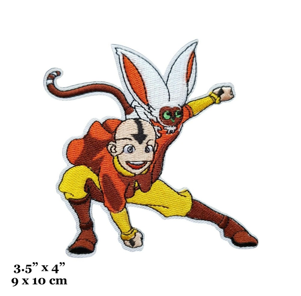 The Last Airbender Aang and Momo Embroidered Iron On Patch-image