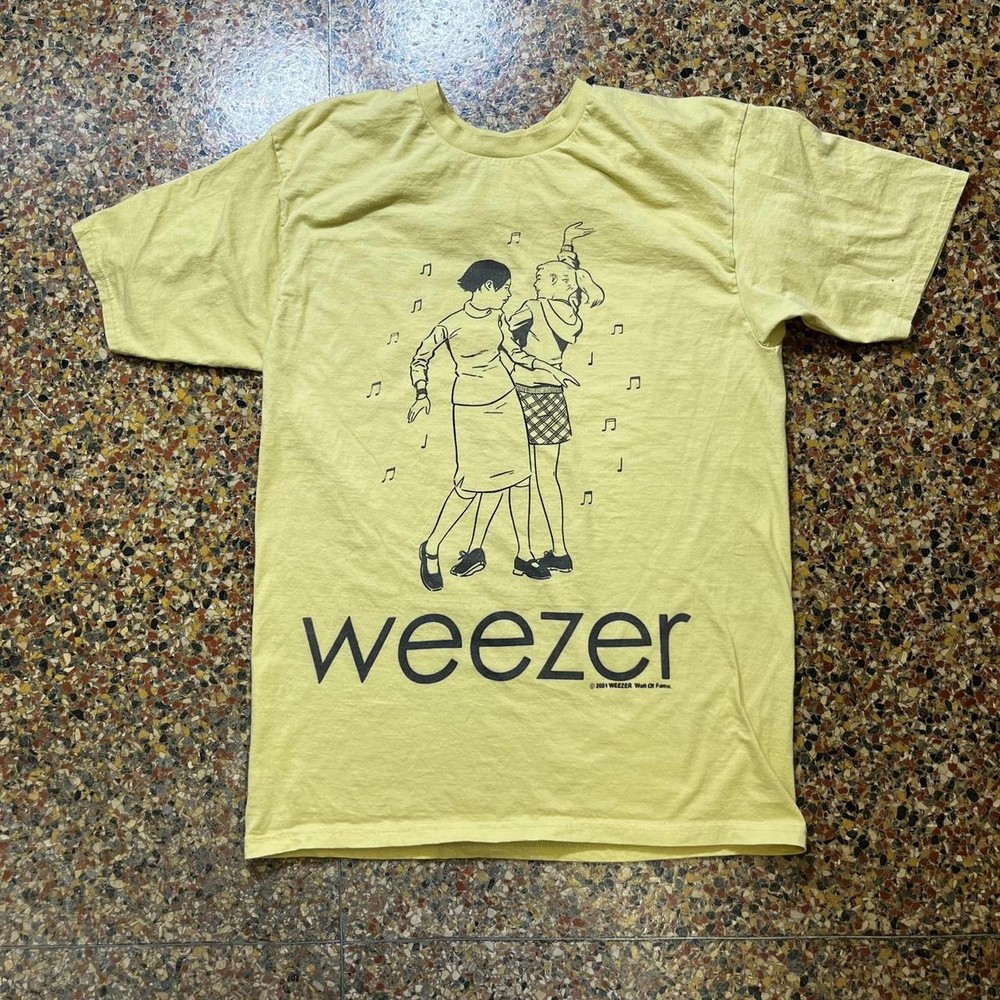Vintage Weezer 90s Rock Band Rare Yellow Graphic Tee S-5XL NH21101
