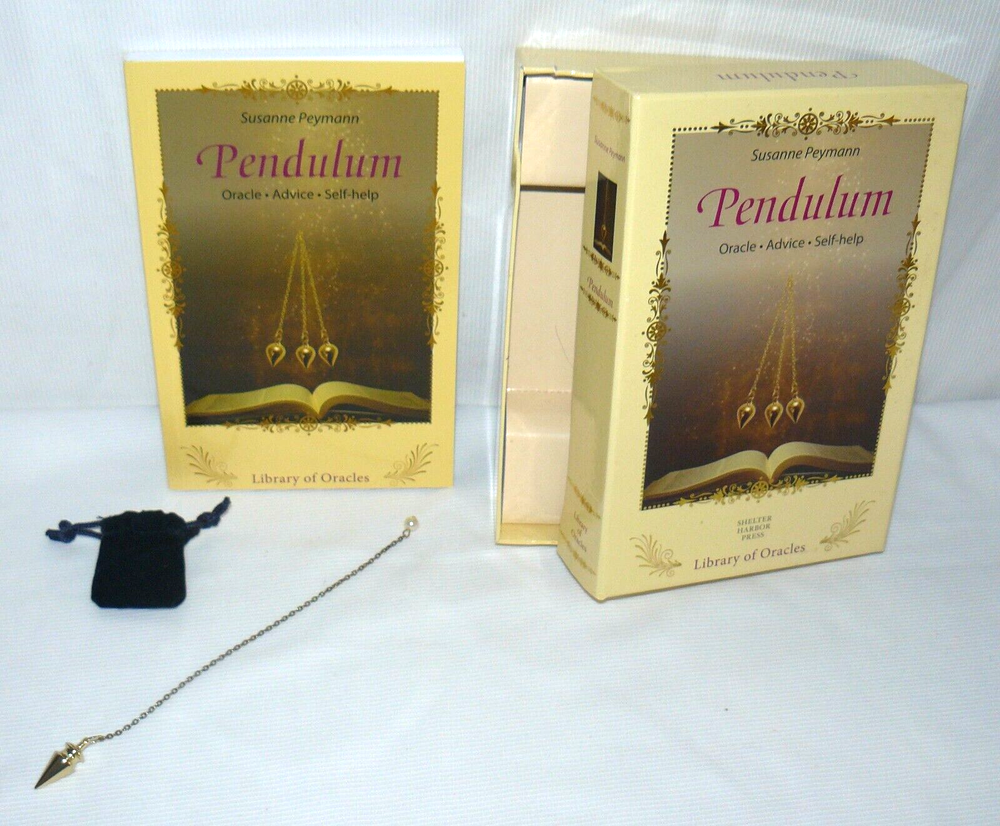 Self Help Susanne Peymann Library of Oracles Book W/ Brass Pendulum Complete