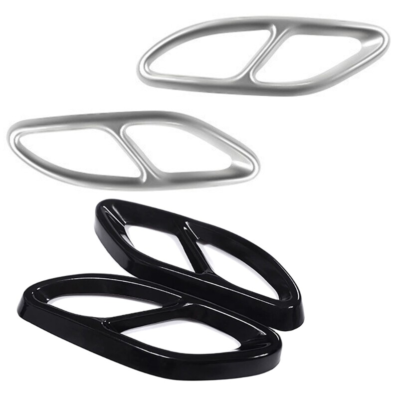 Pair Car Exterior Exhaust Pipe Mufflers Cover Trim for W176 W205 W213 X253