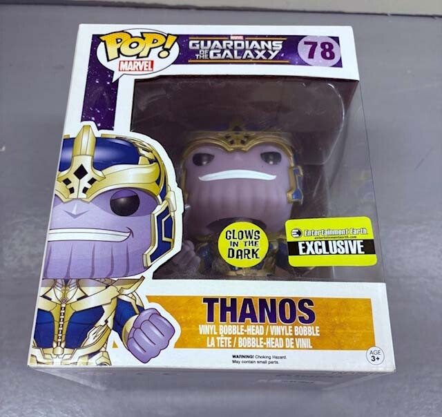 New Funko Pop Marvel 78 GITD Thanos Guardians Entertainment Earth Exclusive