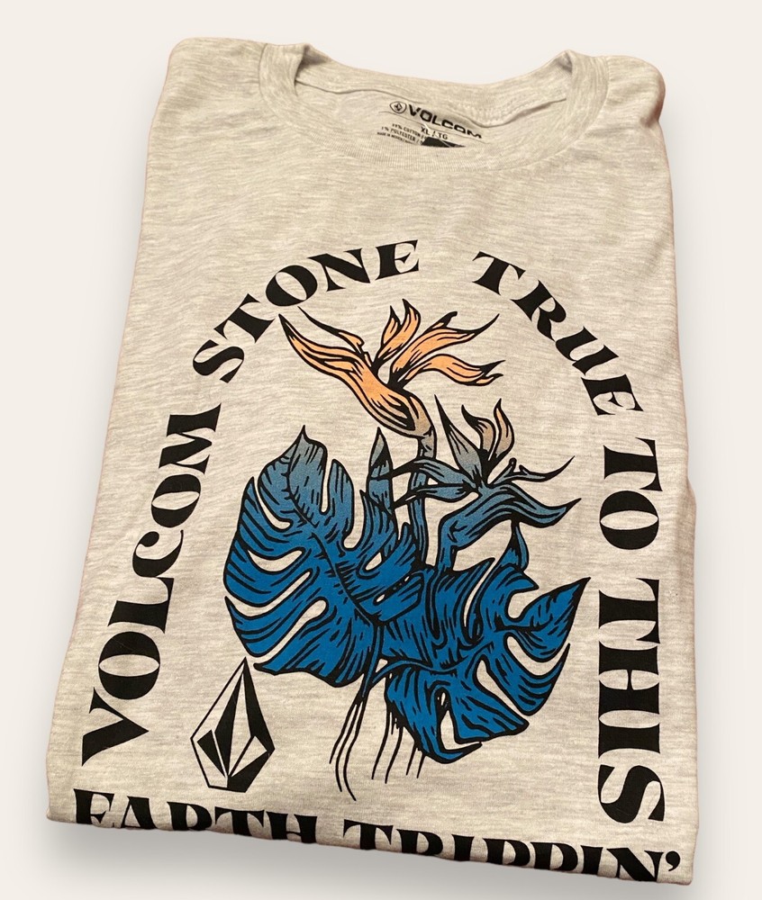 Volcom Shirt Men’s XL Grey Volcom Stone True To This Earth Trippin’ Surf Skate