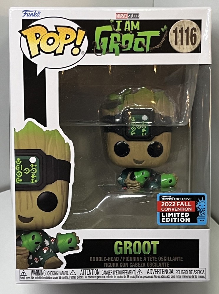 Funko Groot Limited Edition Figure #1116 Marvel I Am Groot With Pop Protector