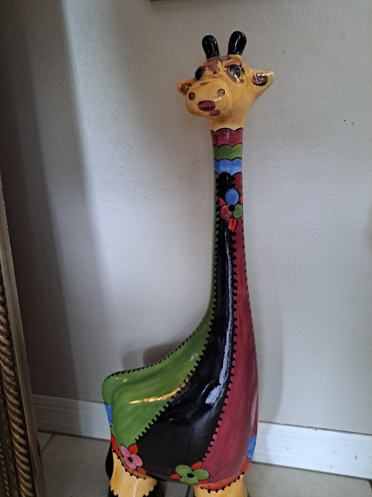 Turov Art Ceramics Handpainted Giraffe Figurine Signed Limited Edition