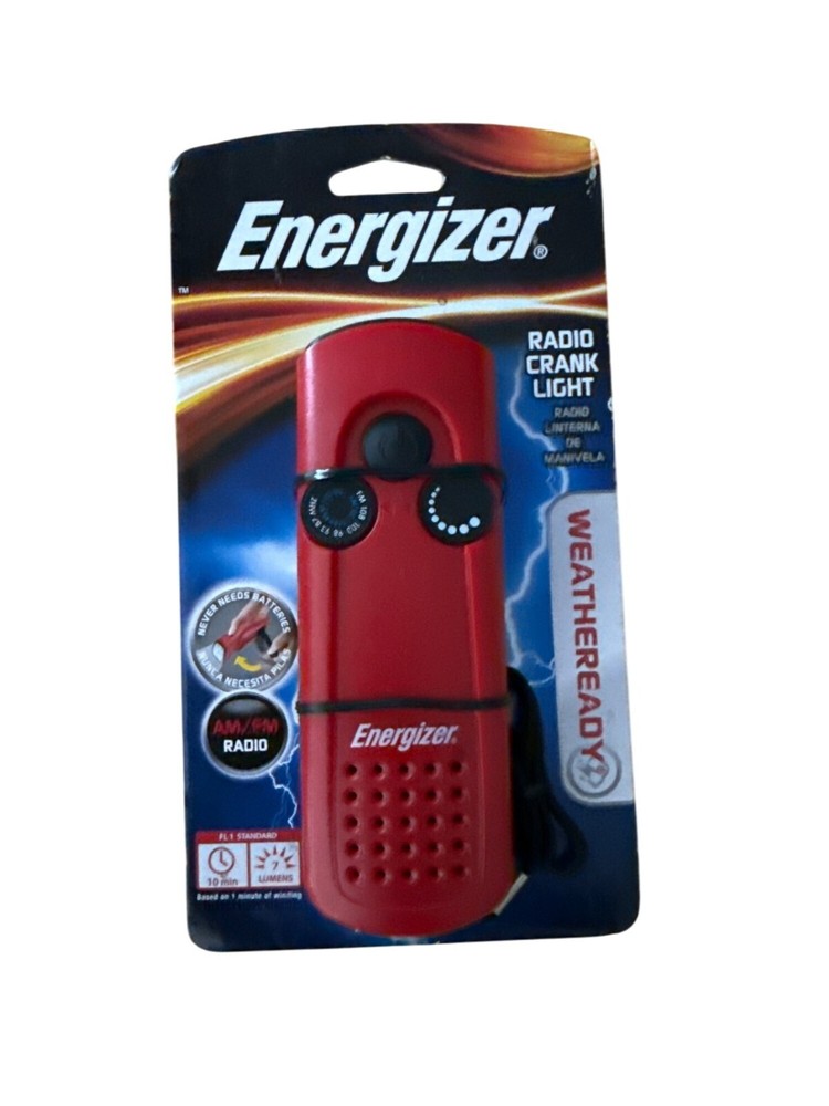 Energizer Weather-Ready Radio Crank Light With AM/FM Radio & Siren - Red