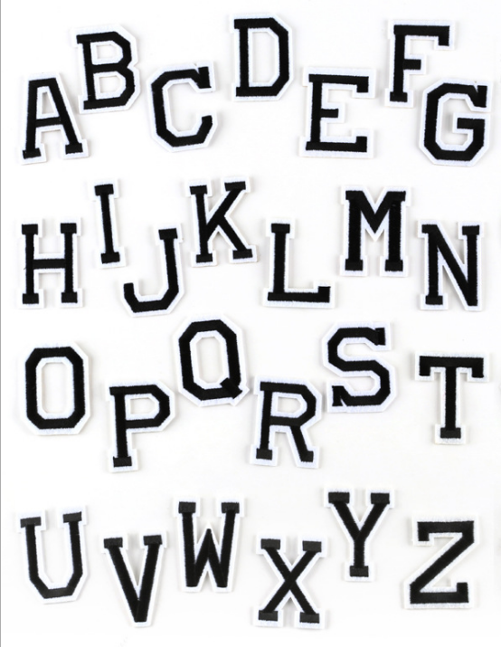 26Pcs/Sets Sticker English alphabet Patches Transfer Clothes  DIY  Embroidered