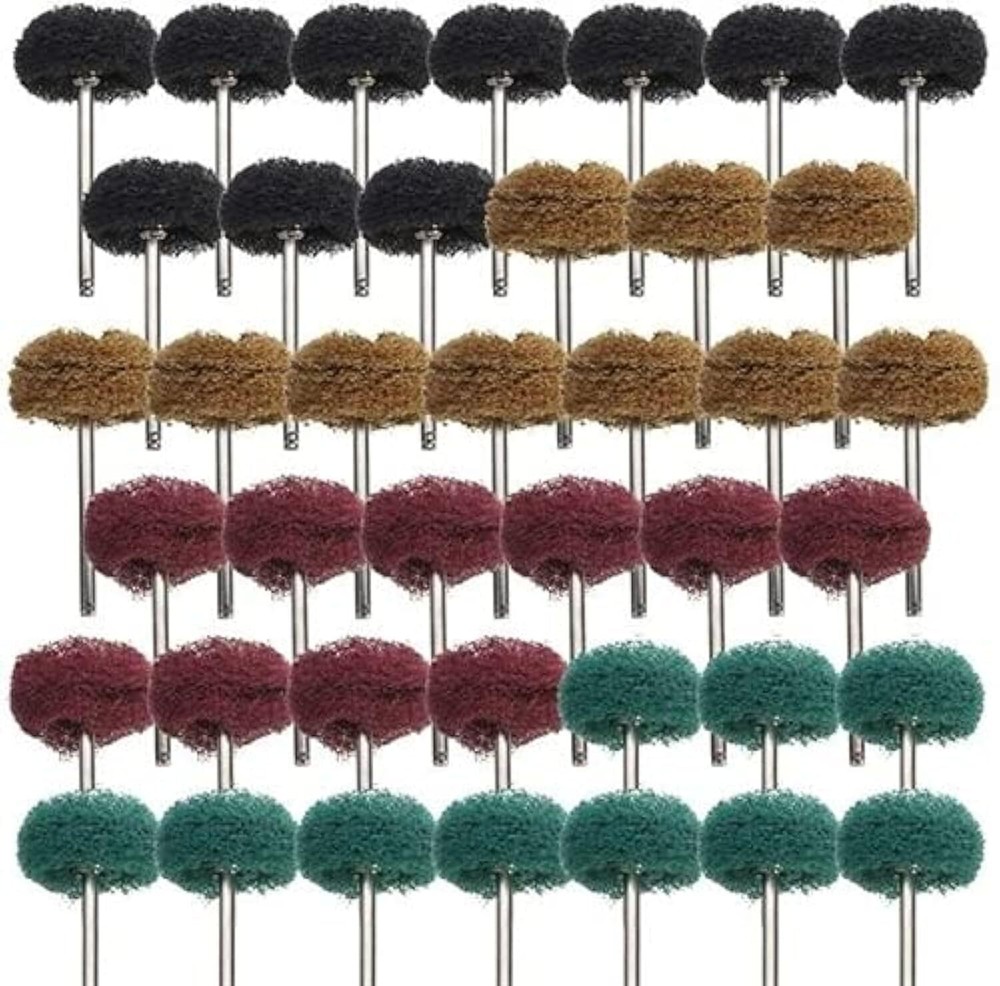 Rocaris 40 Pack 1 inch Abrasive Wheel Buffing Polishing Wheel Set for Rotary ...