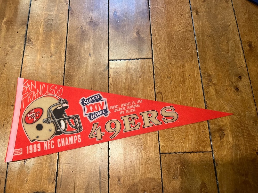 1990 NFL SAN FRANCISCO FORTY NINERS 49ERS SUPER BOWL XXIV NFC CHAMPS Pennant 30