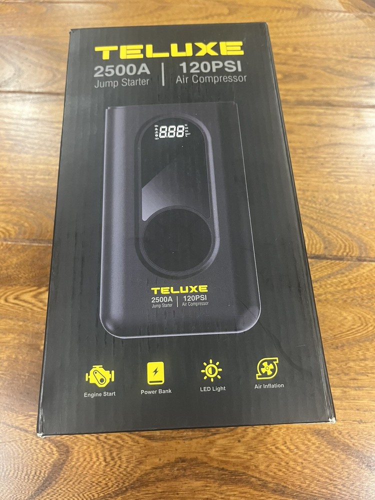 TELUXE Jump Starter with Air Compressor, 2500A 120PSI Car Battery Jump Starter w