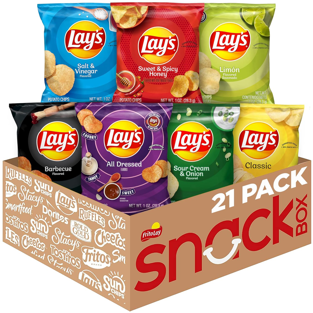 Assorted Potato Chips Variety Pack 21 Count