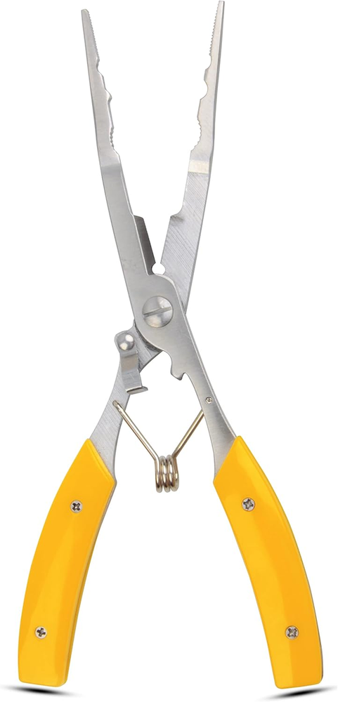 Stainless Steel Long Nose Fishing Pliers for Hook Removal and Braid Line Cutting