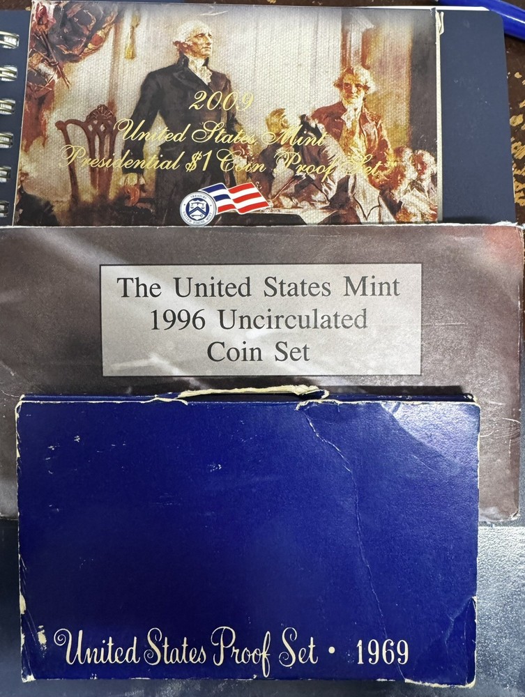 Lot Of Mint Coins-1969 Proof Set, 1996 Mint Set(no W Dime), 2009 Proof President