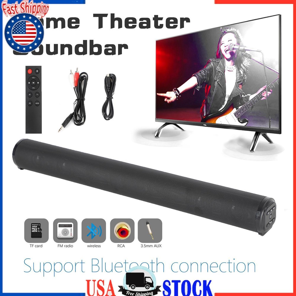 Bluetooth 5.0 Home TV Sound Bar Speaker System Wireless Subwoofer 3D Surround