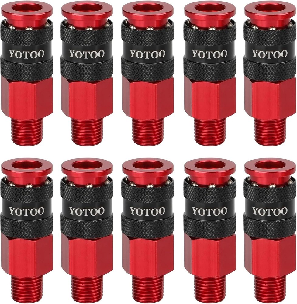 10 Pieces Universal Air Coupler Set Quick Connect Air Hose Fittings Heavy Dut...