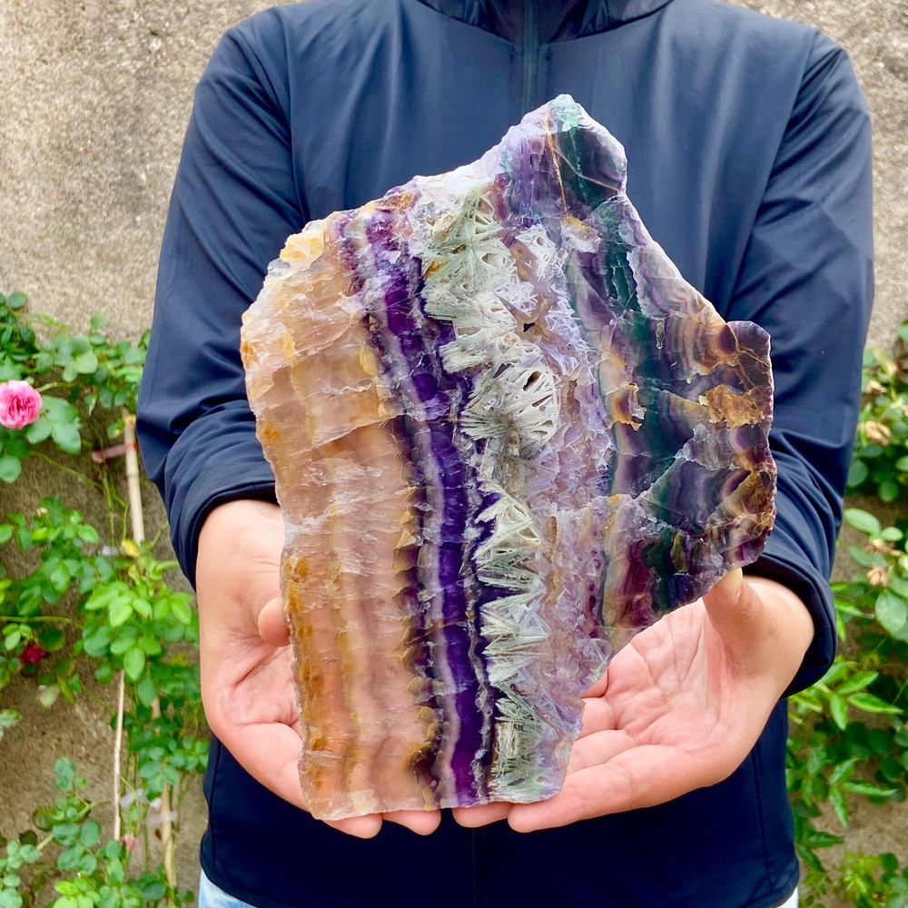 2.4LB Natural Rainbow Fluorite Crystal Flake Raw Stone Specimen