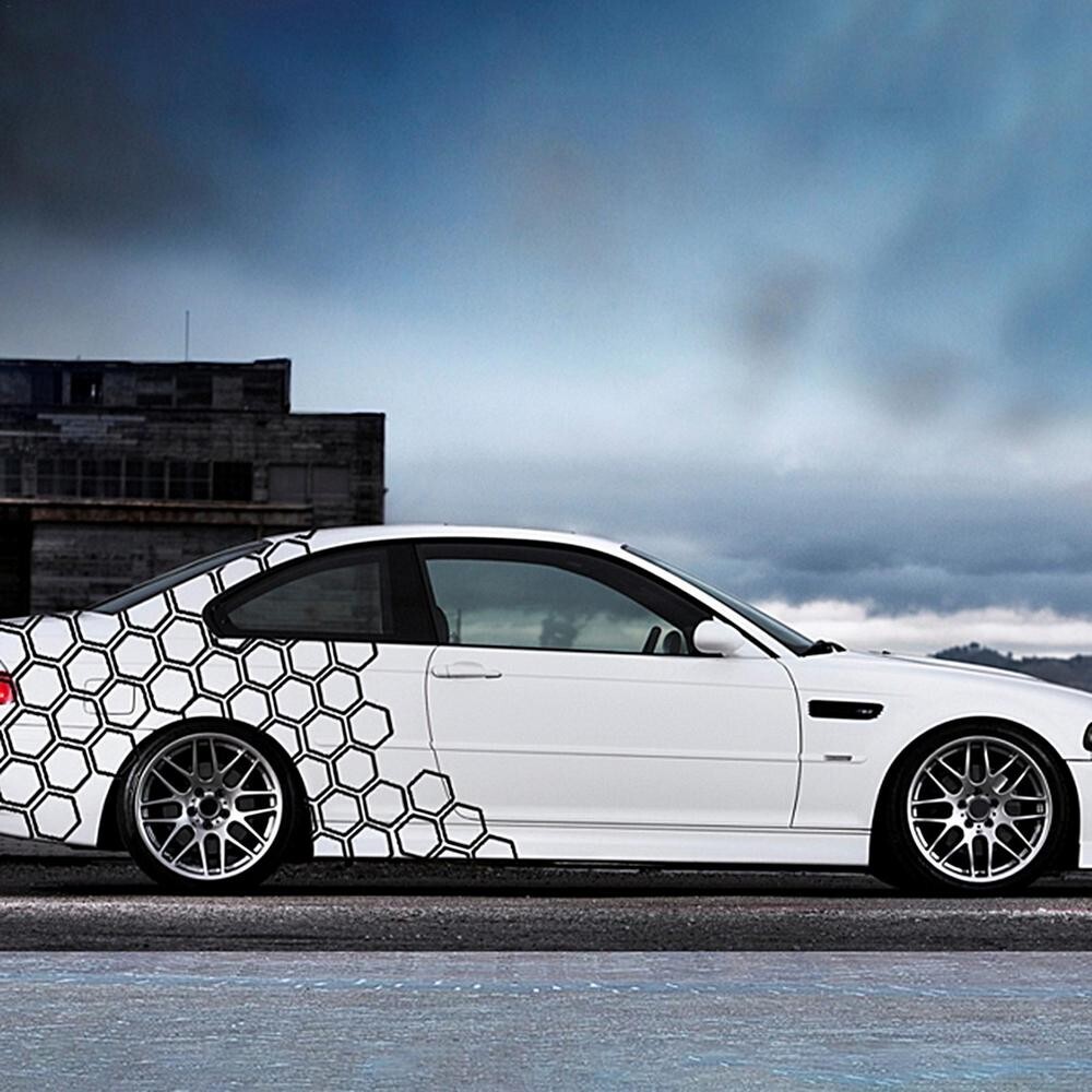 Auto Sticker Decal Trim Honeycomb Pattern Waist Line Graphic Vinyl For Car Body