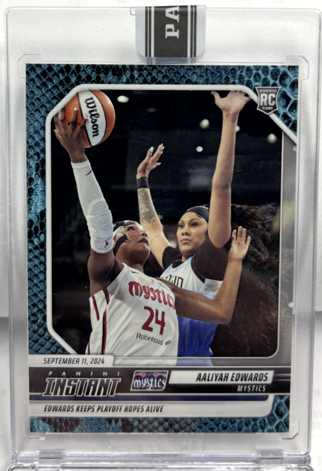 Aaliyah Edwards 2024-25 Panini Instant WNBA RC Blue Viper Parallel 1/1 Rookie Card  -image
