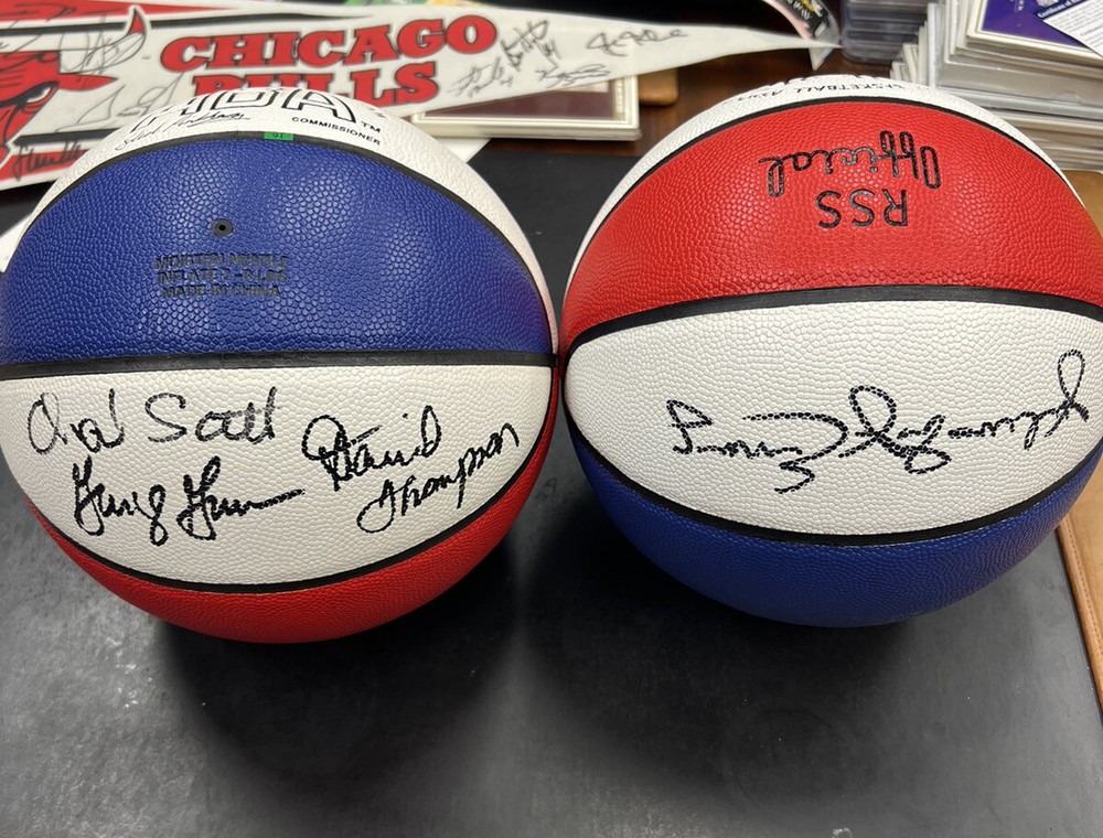 ABA Signed Basketball Set Julius Erving, Gervin, Scott, Thompson Beckett COA-image