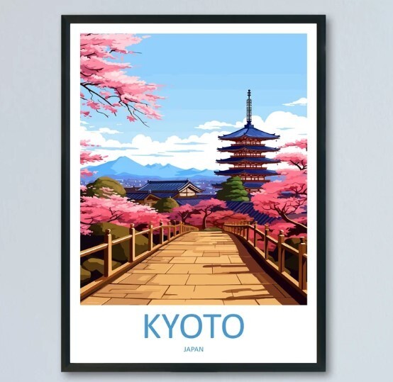 Kyoto Travel Print Wall Art Kyoto Wall Hanging Home