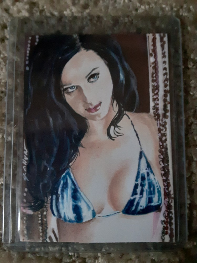 Katy Perry Sketch Trading Card Hand-Drawn by Artist Jennifer Allyn