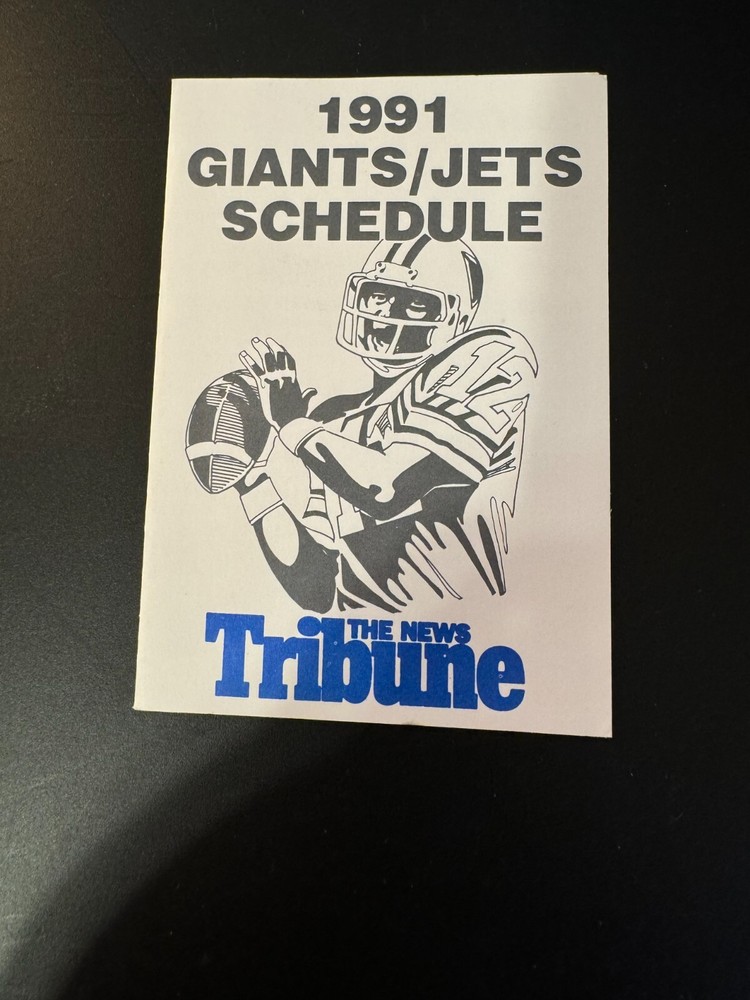 1991 New York Giants/Jets Pocket Schedule in Excellent Condition