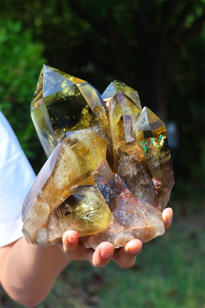 Natural 9.54LB Citrine Quartz Obelisk Crystal Specimen for Reiki Healing Wand Point Energy Cleansing