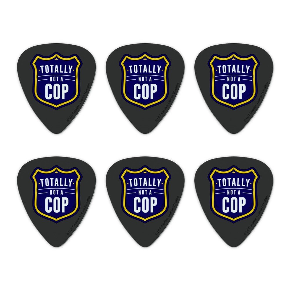Totally Not a Cop Funny Humor Novelty Guitar Picks Medium Gauge - Set of 6-image