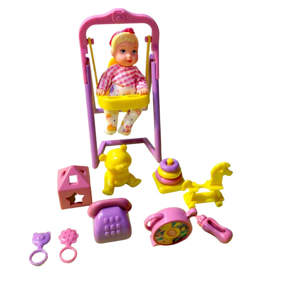 2001 Krissy Swing 'N Play Barbie Playset Baby Nursery Set Vintage